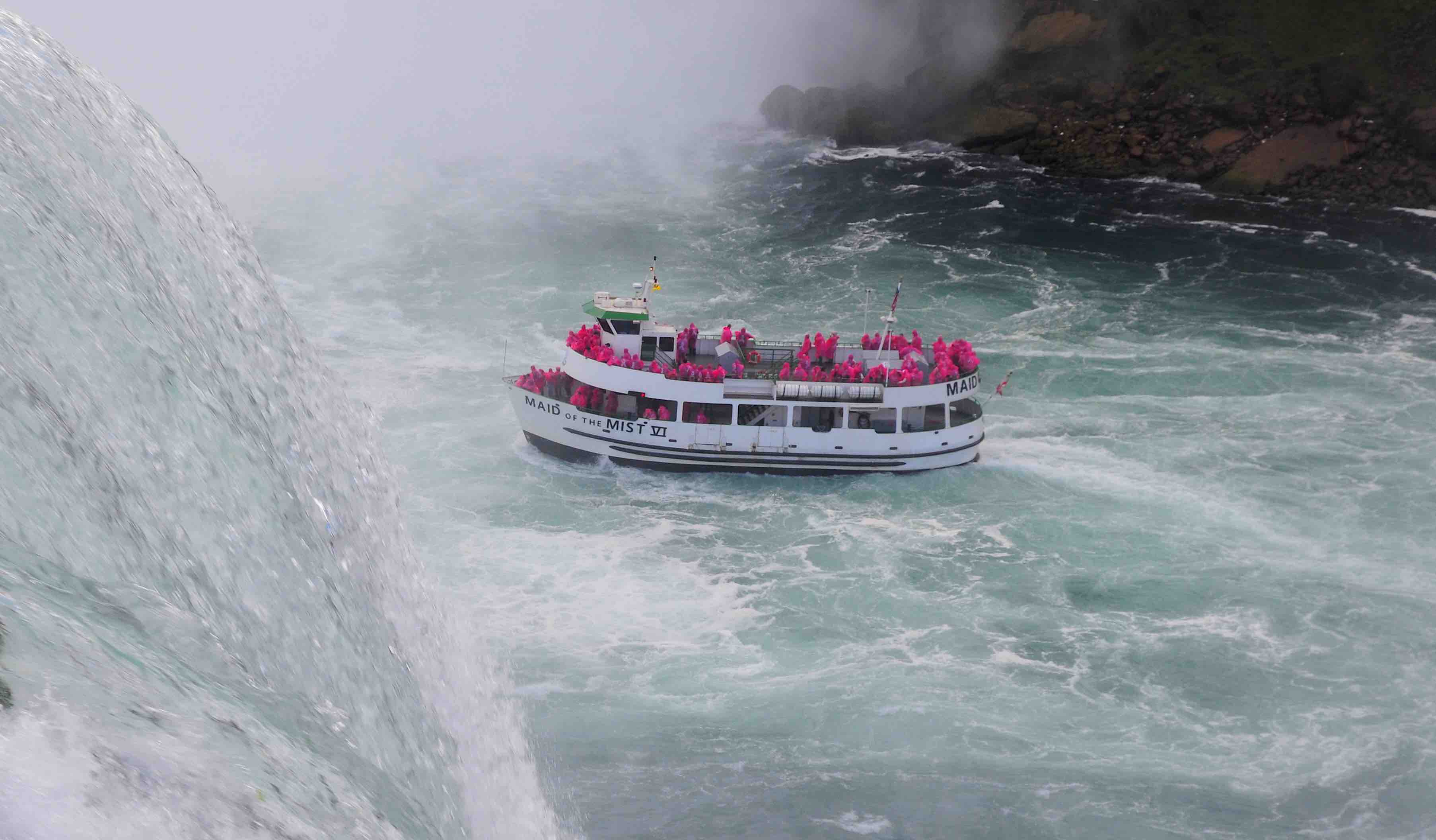 Maid of the mist boat near falls