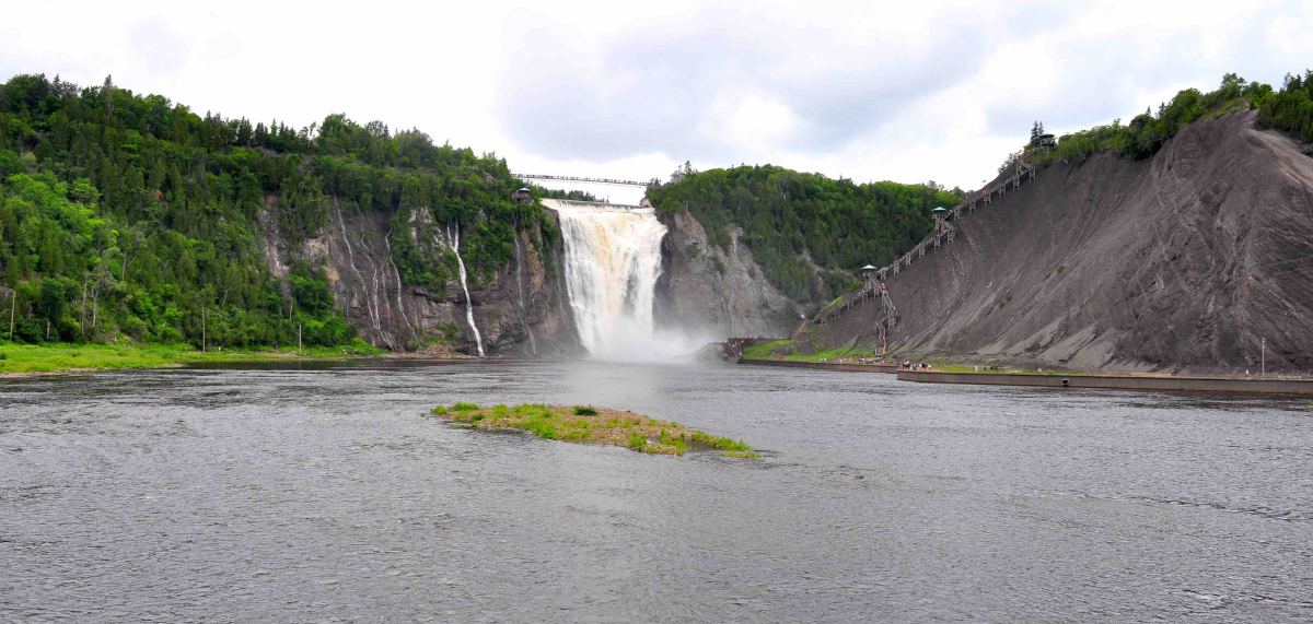 Montmorency Falls view from visitor center, Quebec City