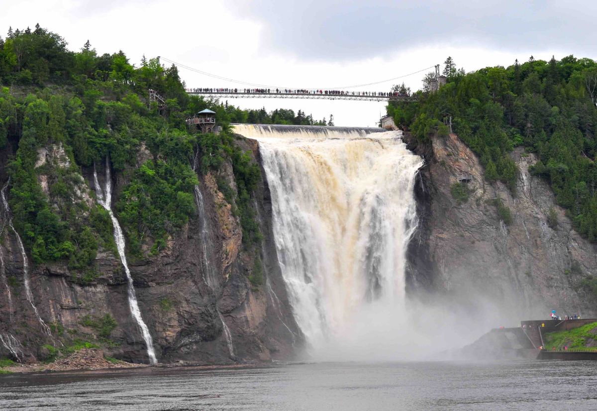 Close up view of Montmorency Falls