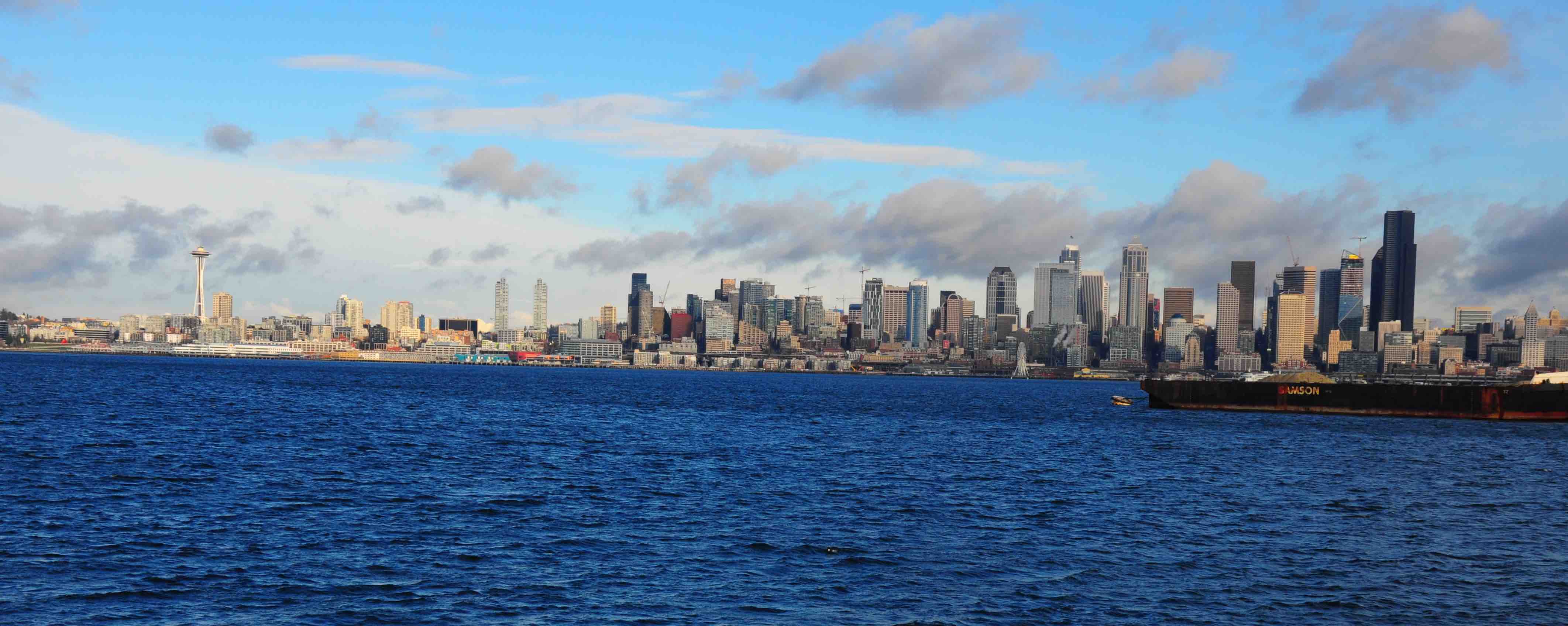 Seattle West alki beach downtown view