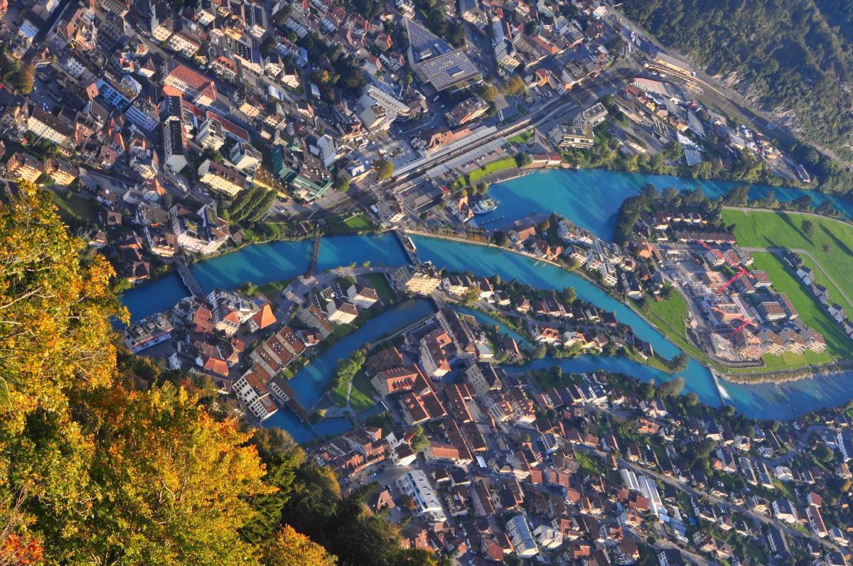 Downtown interlaken from harder kulm