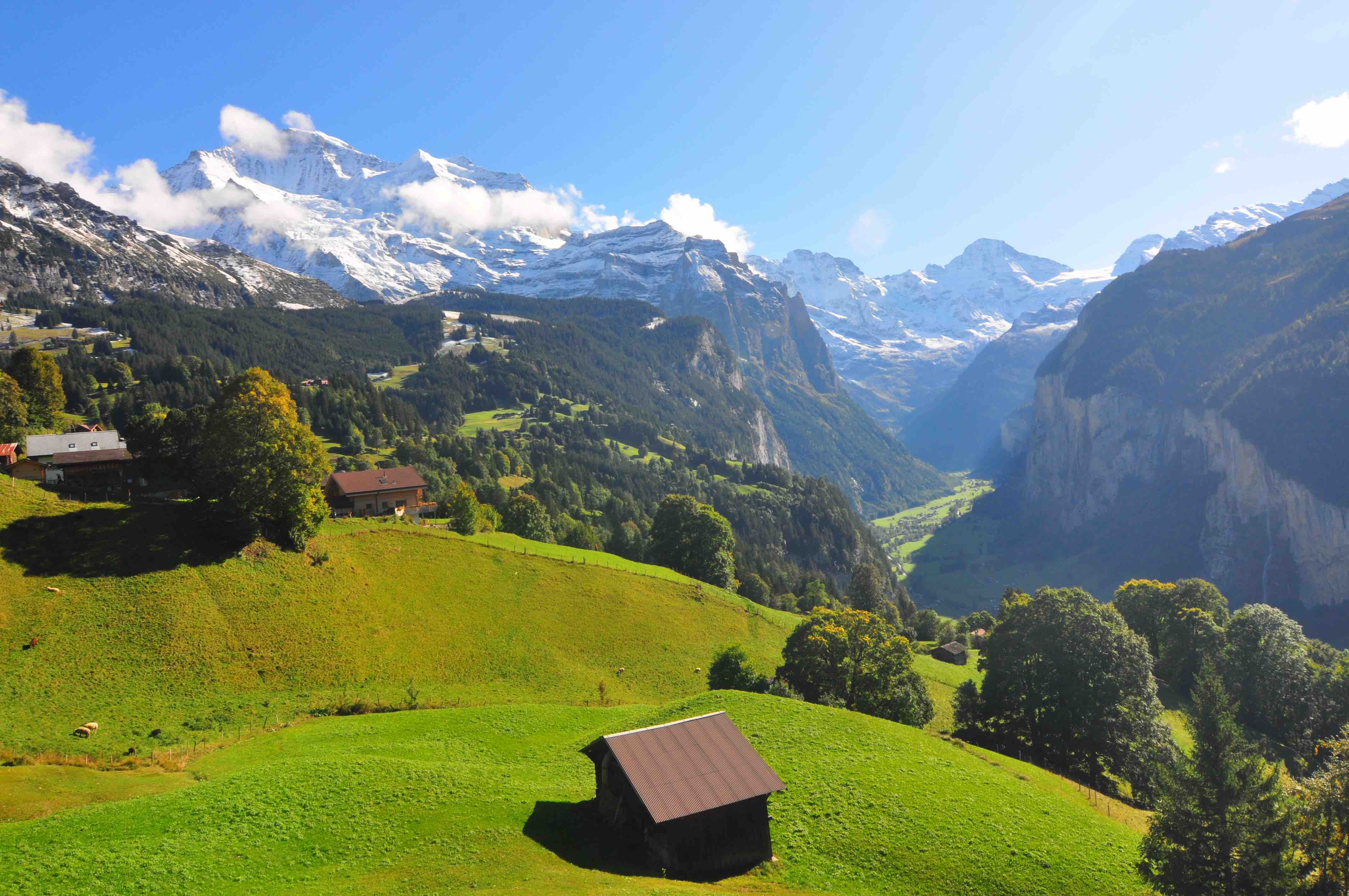 Wengen Lauterbrunnen valley and Bernese alps