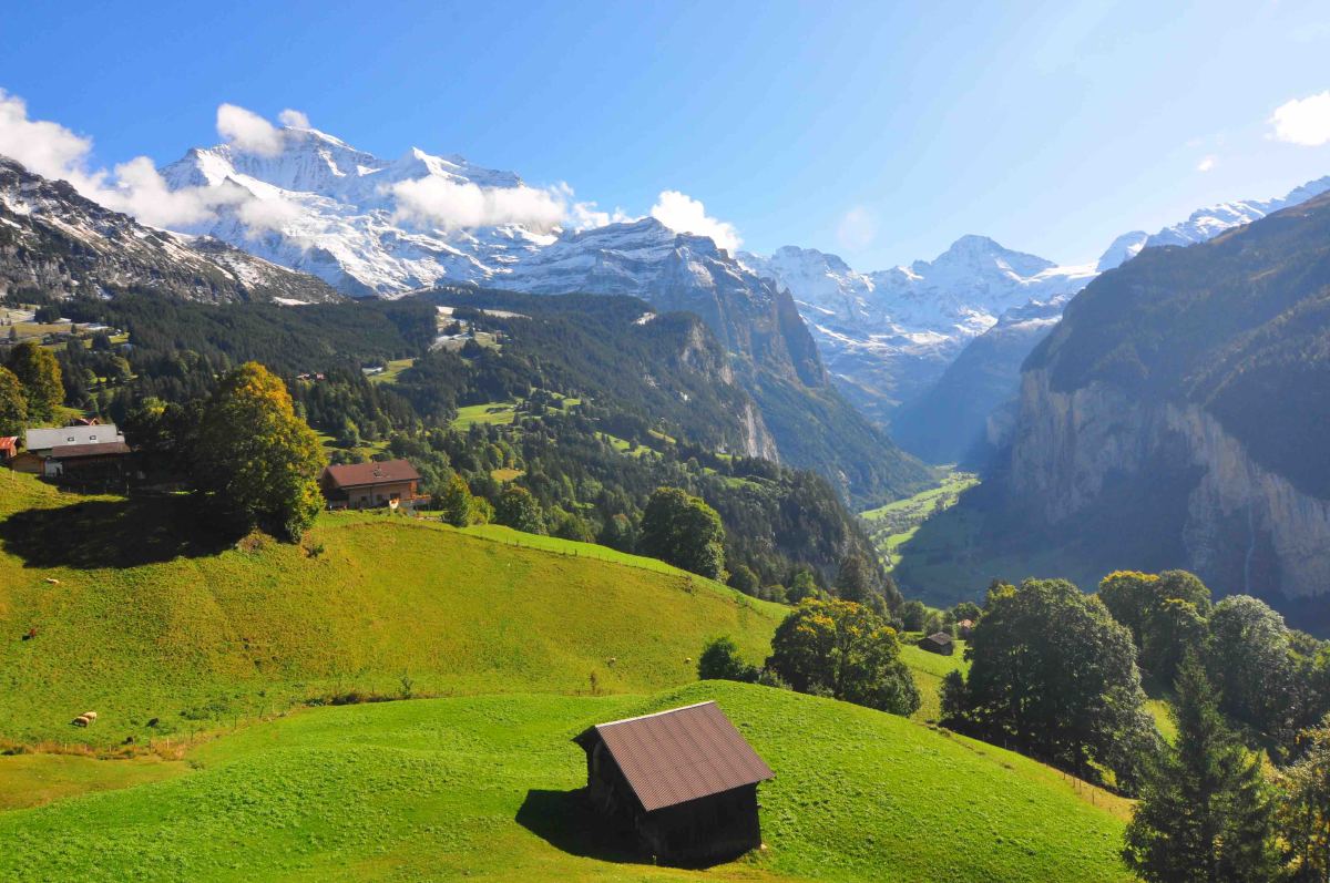 Wengen Lauterbrunnen valley and Bernese alps
