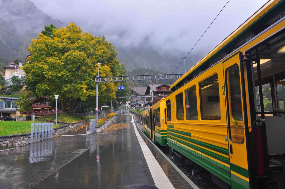Wengen village train station