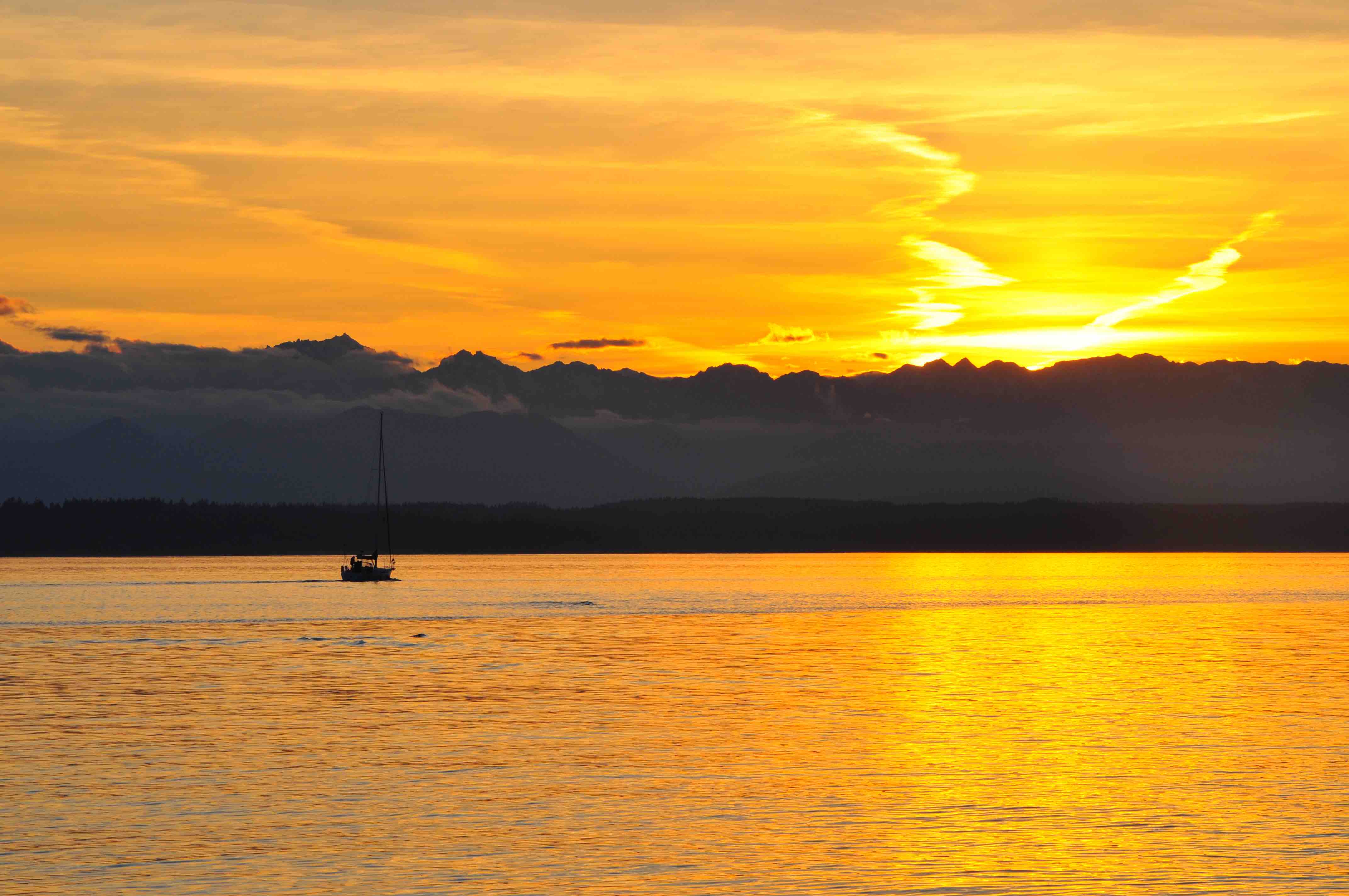 Seattle Golden gardens sunset olympics