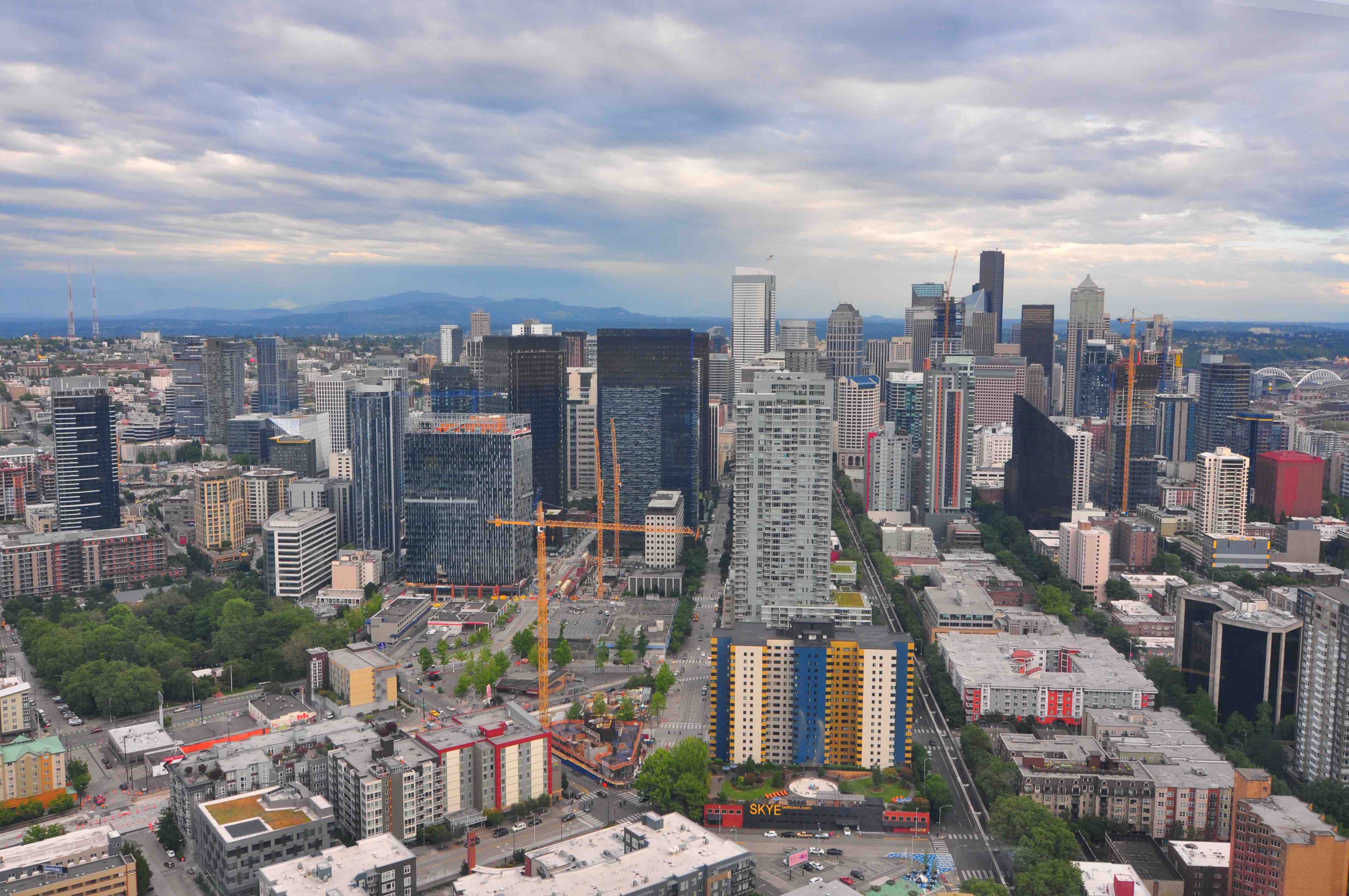 Space needle view from top