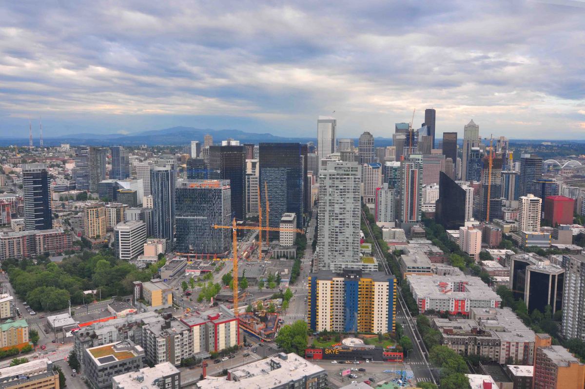 Space needle view from top