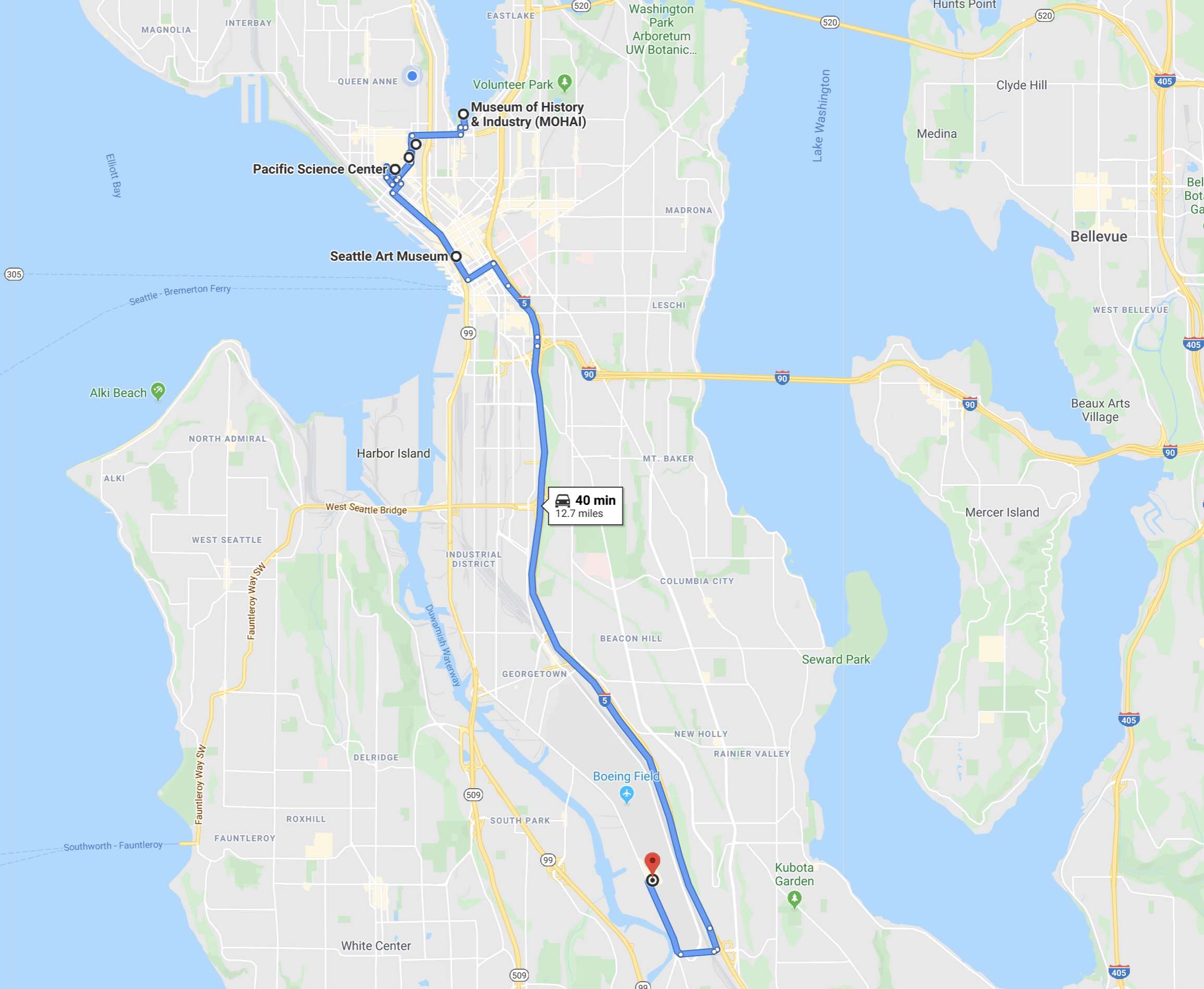 Seattle Museums map